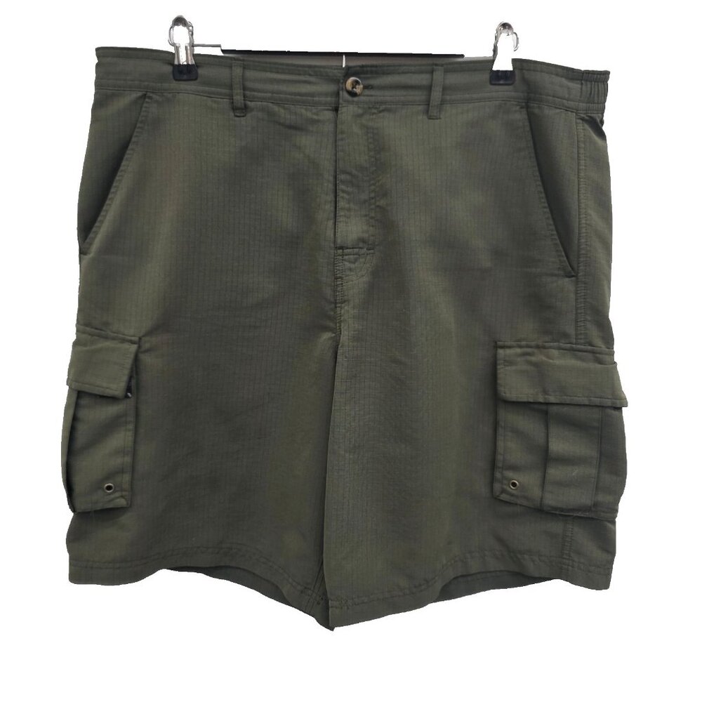 Mens Tactical Cargo Shorts Size L Green Ripstop Pockets Canvas‎ Hiking Military